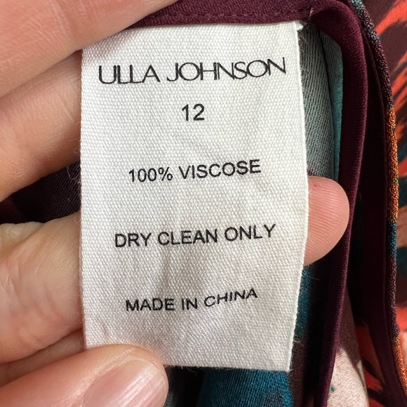 ULLA JOHNSON Danica Drapes Printed Crepe Midi Skirt - Picture 5 of 10